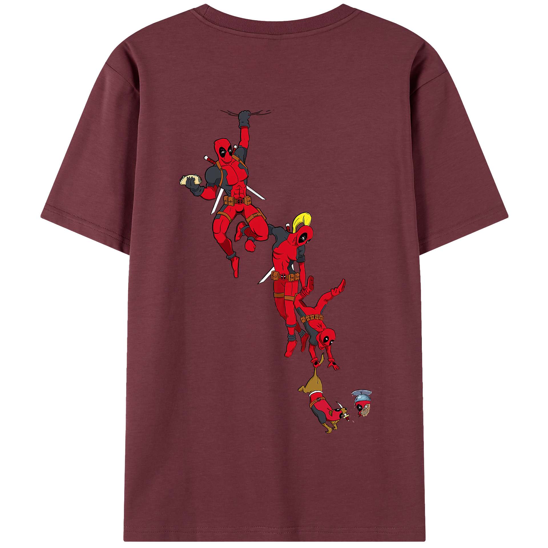 （画像用） Deadpool デッドプール 綿100％半袖Tシャツ（背面プリント）